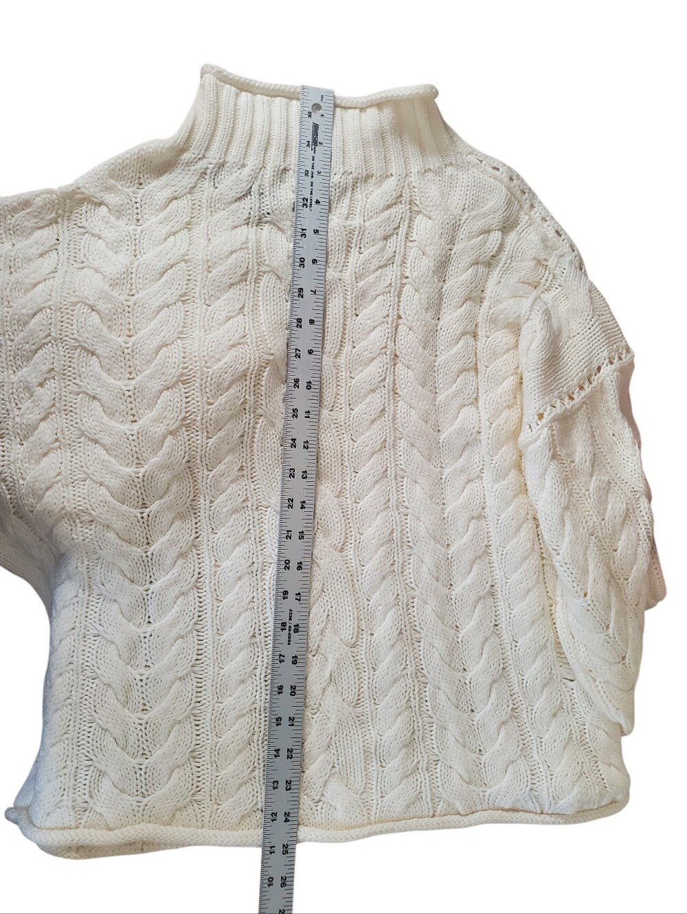 J.Crew 2025 Rollneck Cable Knit Sweater Ivory 100% Cotton - Picture 11 of 14
